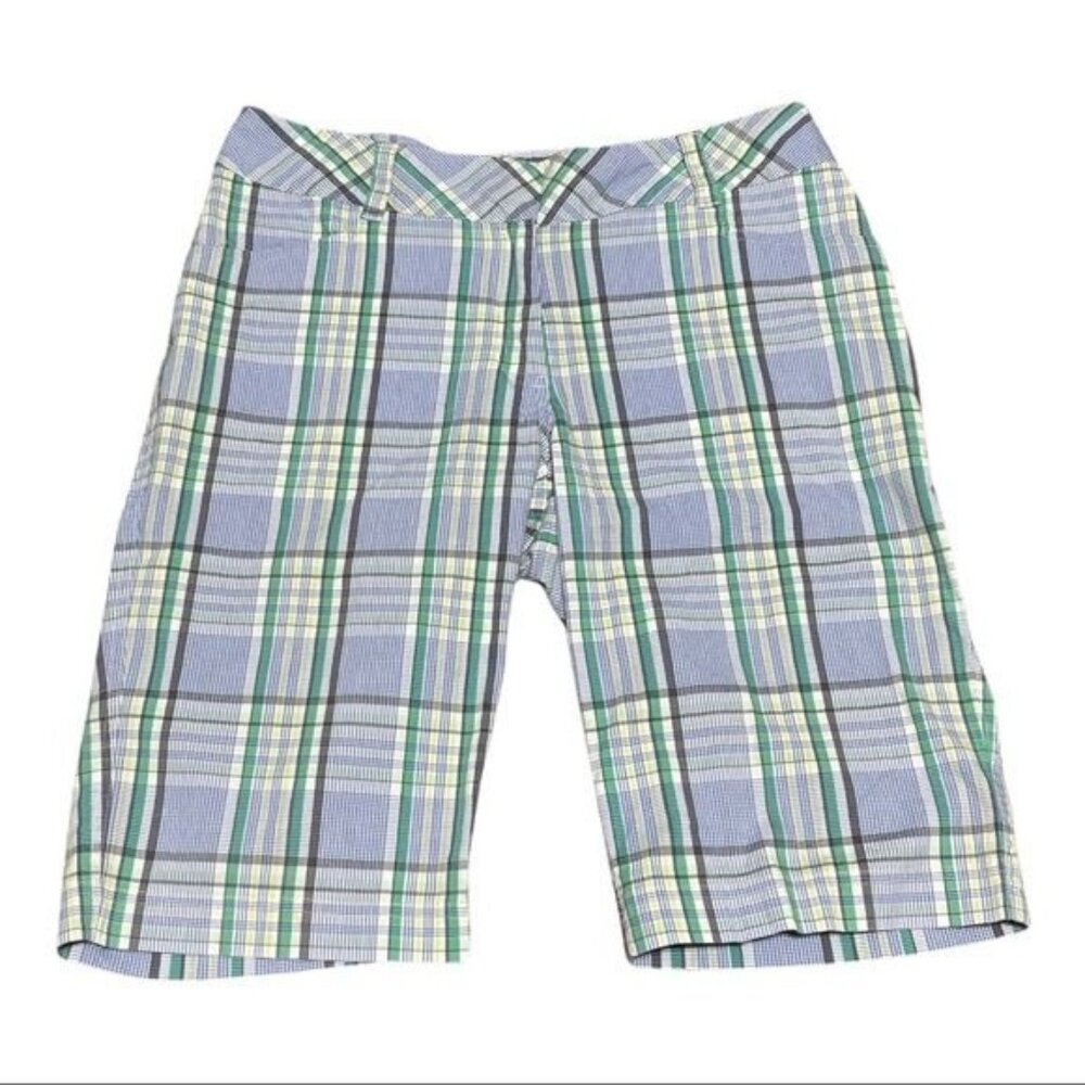 Lija Plaid Cotton Golf Bermuda Shorts Women’s Size 8 Stretch‎